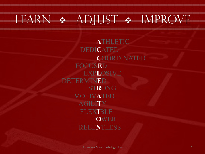 learn v adjust v improve