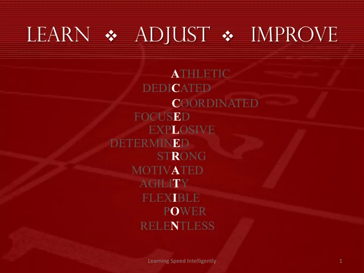 learn v adjust v improve