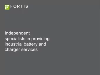 Independent  specialists in providing  industrial battery and  charger services  COMPANY  OVERVIEW
