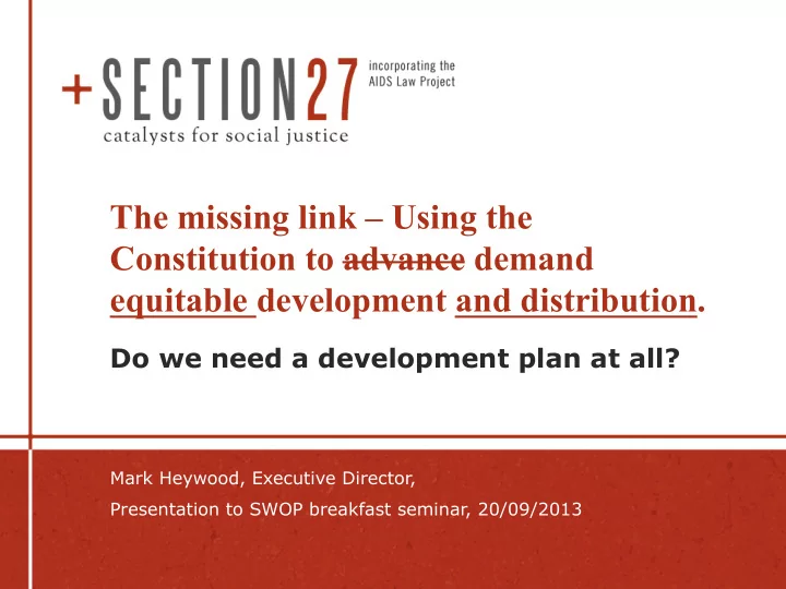 the missing link using the constitution to advance demand