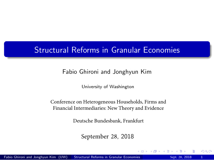 structural reforms in granular economies