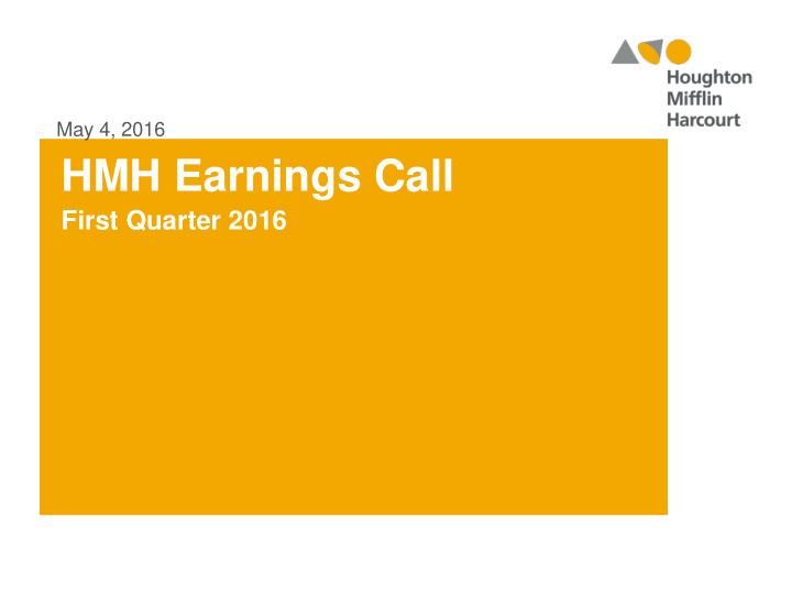 hmh earnings call