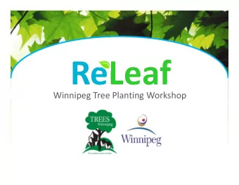 ReLeaf  Winnipeg Tree Planting Workshop  Before you Dig  Welcome to ReLeaf! Before you dig:  Call