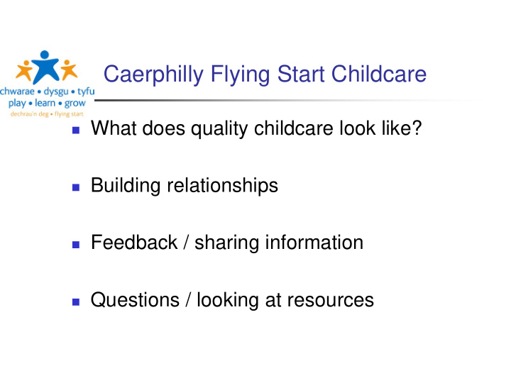 caerphilly flying start childcare