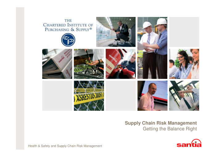 supply chain risk management getting the balance right