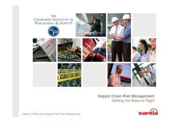 Supply Chain Risk Management