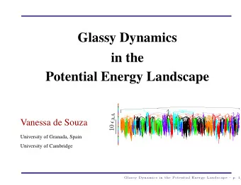 Glassy Dynamics  in the  Potential Energy Landscape 10  AA  Vanessa de Souza  University of