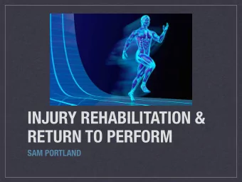 INJURY REHABILITATION &amp;  RETURN TO PERFORM  SAM PORTLAND  Contents. Why athletes break. How We