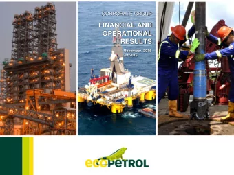 FINANCIAL AND  OPERATIONAL  RESULTS November, 2016 3Q 2016  Cautionary Statement  This document was