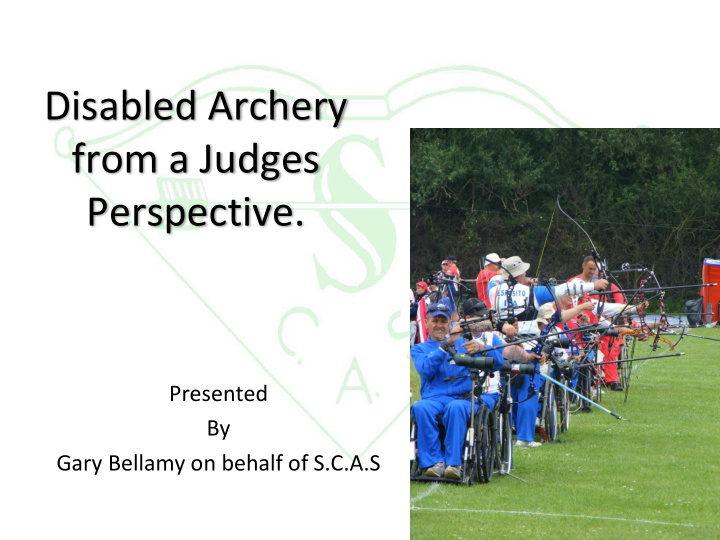 disabled archery from a judges perspective