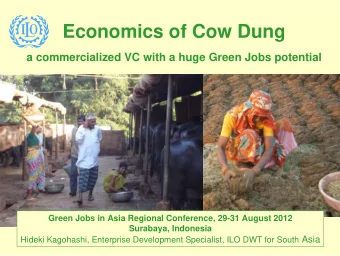 Economics of Cow Dung  a commercialized VC with a huge Green Jobs potential  Green Jobs in Asia