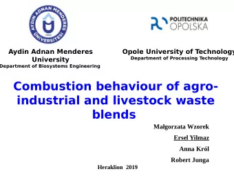 Aydin Adnan Menderes  Opole University of Technology  University  Department of Processing