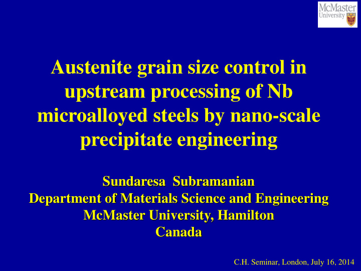 austenite grain size control in upstream processing of nb