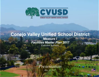 Conejo Valley Unified School District  Measure I  Facilities Master Plan 2017  Executive Summary
