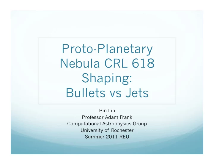proto planetary nebula crl 618 shaping bullets vs jets