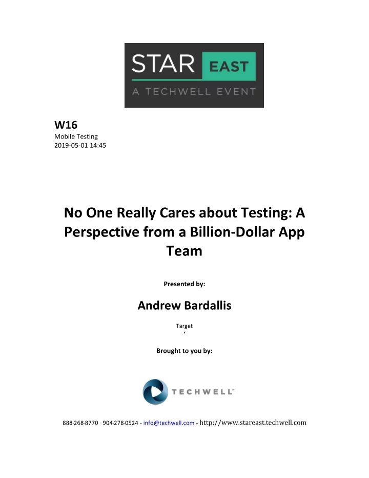 no one really cares about testing a perspective from a