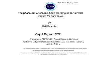 Day 1 Paper   SC2 Presented at REPOAs 23 rd Annual Research Workshop  held at the Ledger Plaza