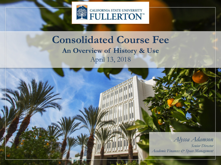 consolidated course fee