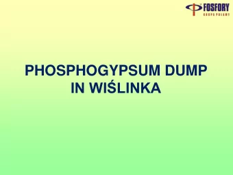 PHOSPHOGYPSUM DUMP IN WILINKA  FOSFORY  2  PHOSPHOGYPSUM  Main component: calcium sulfate