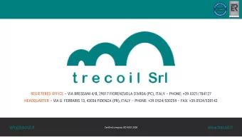 info@trecoil.it  www.trecoil.it  Certified company ISO 9001:2008  Company  Inspection  Projects