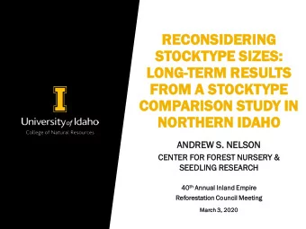 REC  ECONSIDERI  ONSIDERING  NG  STOCK  CKTYP  YPE SIZES:  ES:  LONG  NG-TE  TERM  M RESUL  ULTS  S