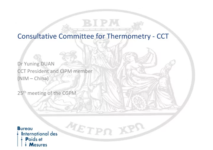 consultative committee for thermometry cct