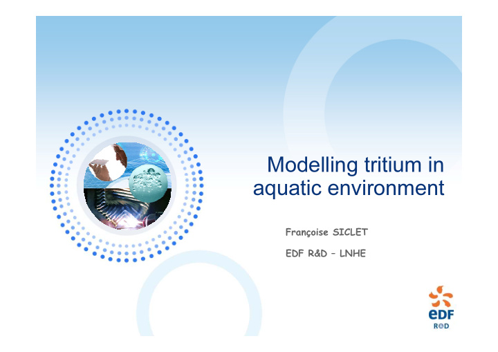 modelling tritium in aquatic environment
