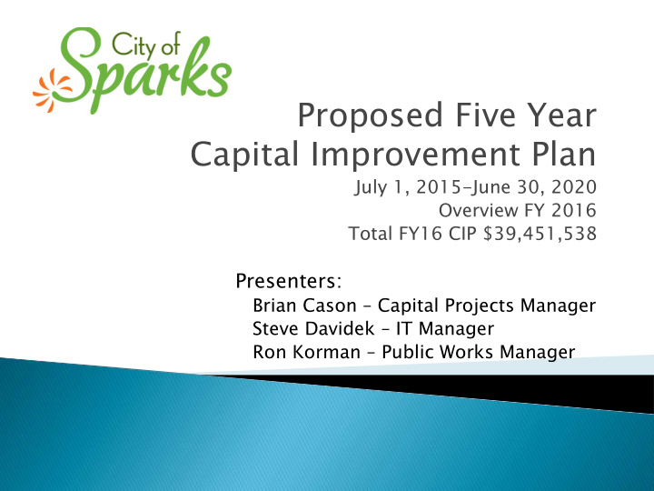 proposed five year capital improvement plan