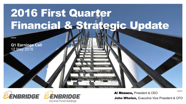 2016 first quarter financial strategic update