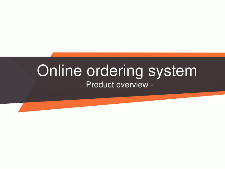online ordering system