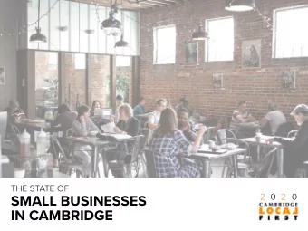 SMALL BUSINESSES  IN CAMBRIDGE  2020 | THE STATE OF SMALL BUSINESSES IN CAMBRIDGE  BY SMALL