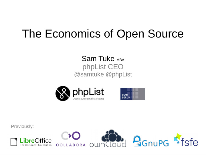 the economics of open source