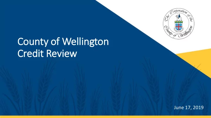 county ty of f wellin llington credit revi view
