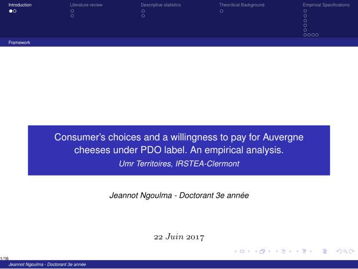 consumer s choices and a willingness to pay for auvergne