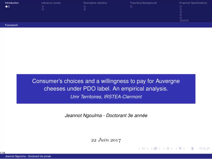 consumer s choices and a willingness to pay for auvergne