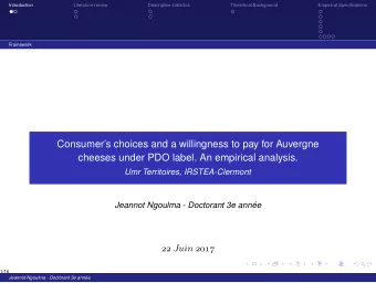 Consumers choices and a willingness to pay for Auvergne  cheeses under PDO label. An empirical