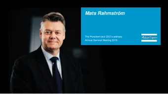 Mats Rahmstrm  The President and CEOs address  Annual General Meeting 2018  Product portfolio