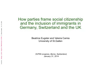 How parties frame social citizenship  and the inclusion of immigrants in  source: