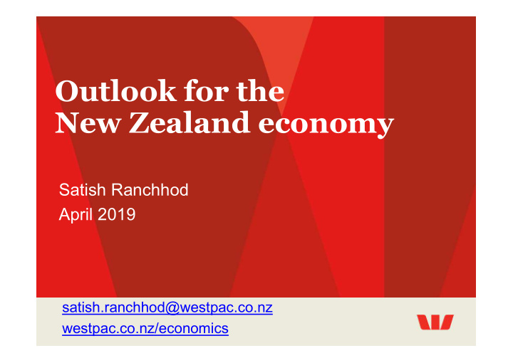outlook for the new zealand economy