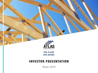 INVEST  STOR  OR P  PRE  RESE  SENTATION  ON  Winter 2019  AEP  TSXv  This presentation is not, and