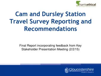 Travel Survey Reporting and  Recommendations  Final Report incorporating feedback from Key