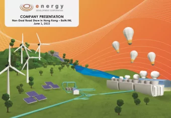 COMPANY PRESENTATION Non-Deal Road Show in Hong Kong  BofA/ML  June 1, 2015  DISCLAIMER This