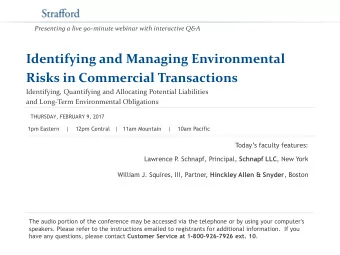 Presenting a live 90-minute webinar with interactive Q&amp;A  Identifying and Managing
