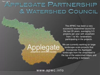 www.apwc.info  Page | 2 of 23 W HAT IS A W ATERSHED C OUNCIL ?  A non-regulatory, community