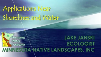 App  Applica  licati  tions  ons Ne  Near  ar  Sh  Shorel  oreline  ines  s an  and Wa  d Wate  ter