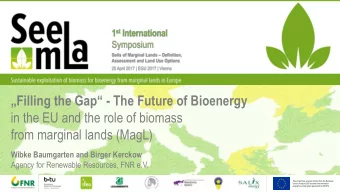 in the EU and the role of biomass  from marginal lands (MagL)  Wibke Baumgarten and Birger Kerckow