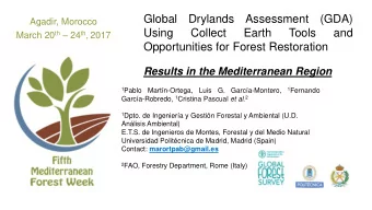 Global  Drylands  Assessment  (GDA)  Agadir, Morocco March 20 th  24 th , 2017  Using  Collect