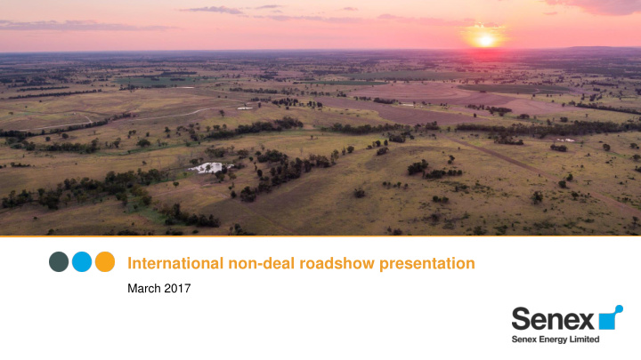 international non deal roadshow presentation