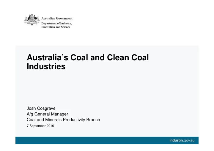 australia s coal and clean coal industries