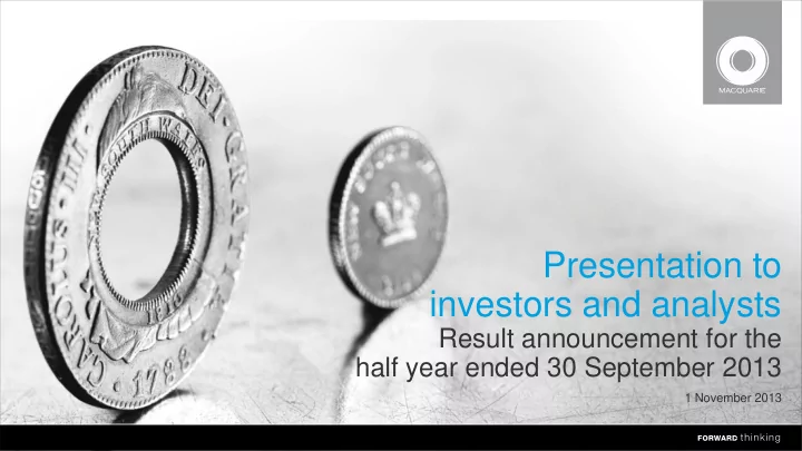 investors and analysts
